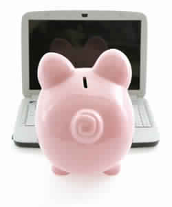 Piggy bank "shopping" online