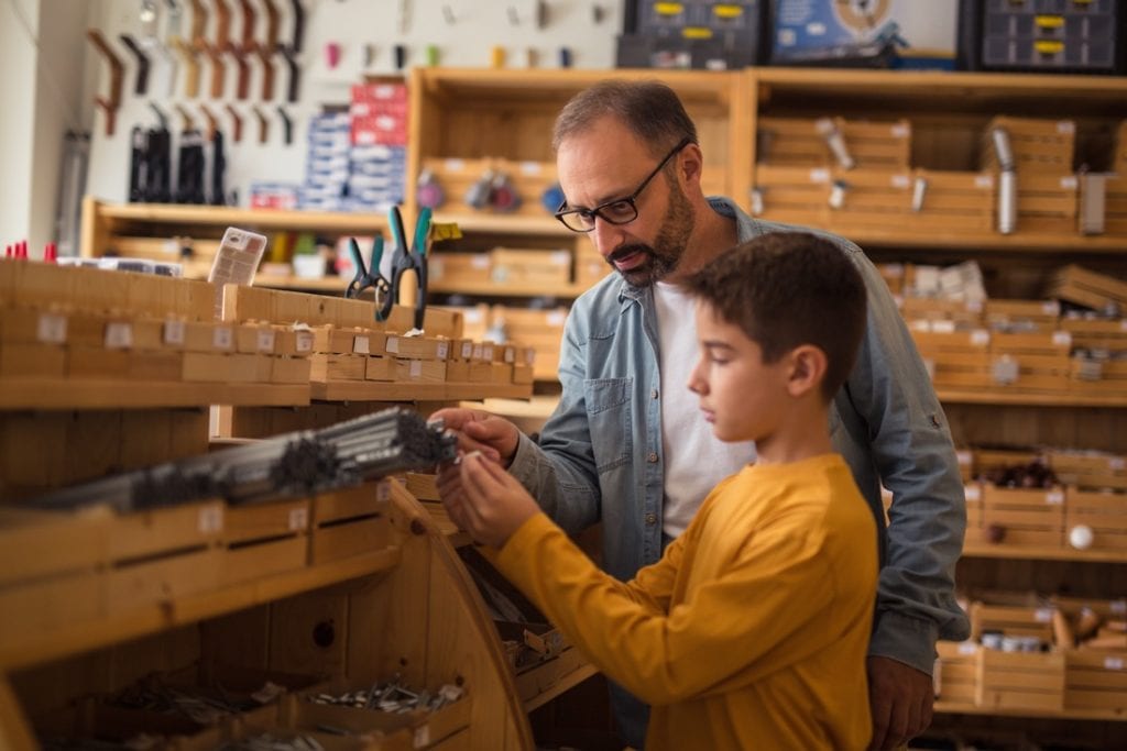 Shopping at the hardware store